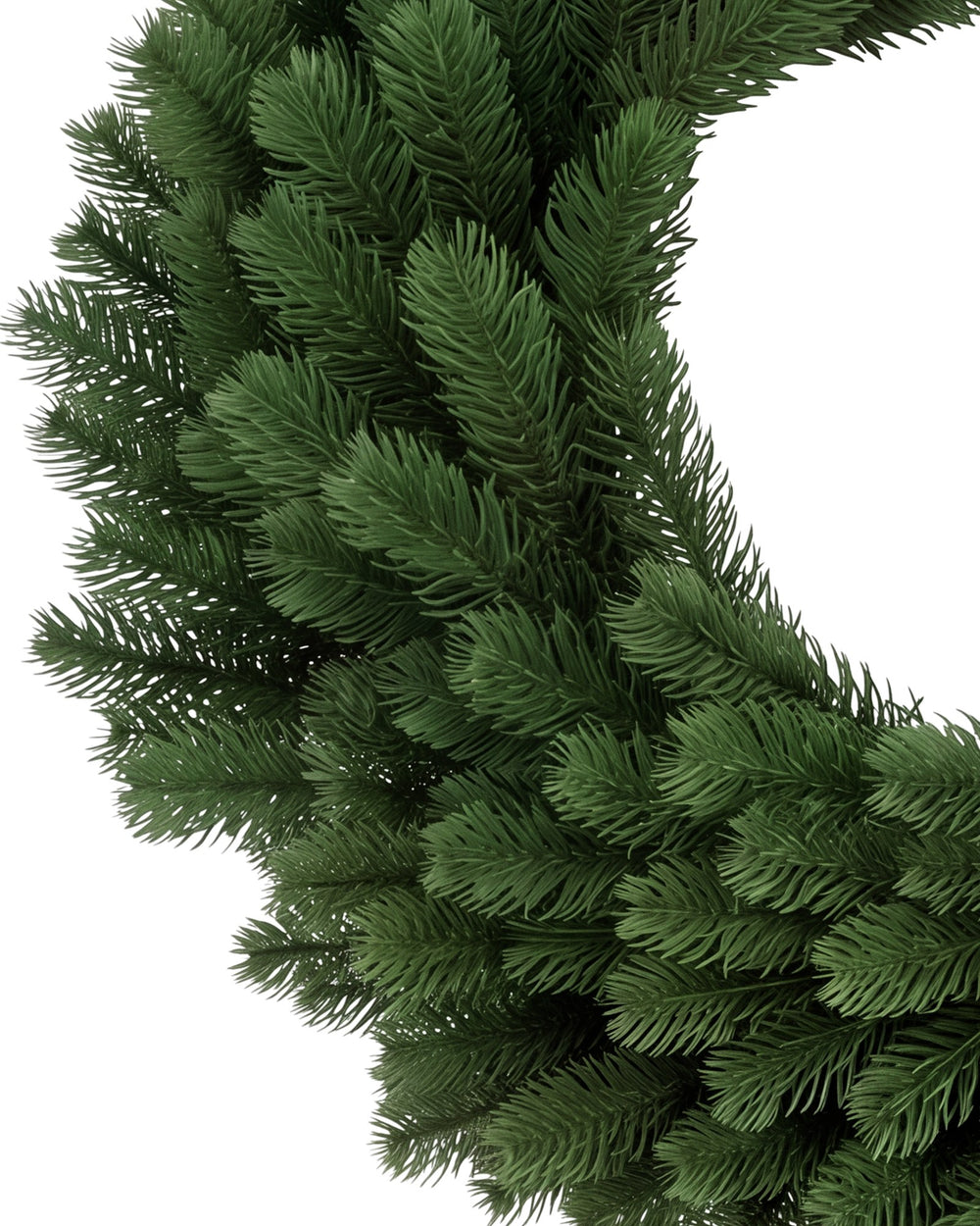 Nadeln des Weihnachtskranzes in Nahaufnahme
