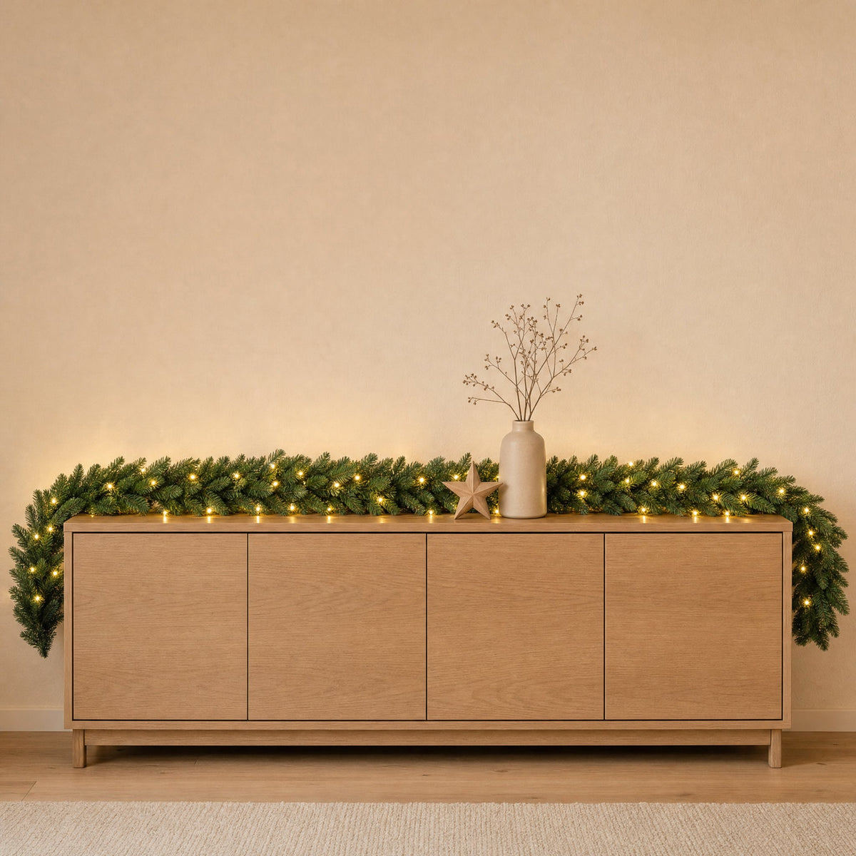Weihnachtsgirlande, 2,7 m, Mit LED-Beleuchtung – Szene