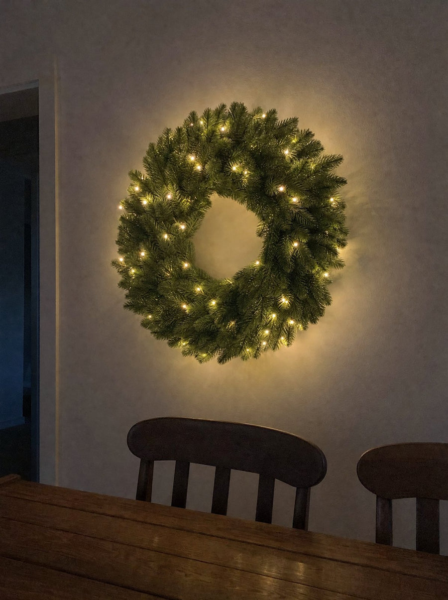 Kundenfoto zu Weihnachtskranz, 80 cm, mit LED