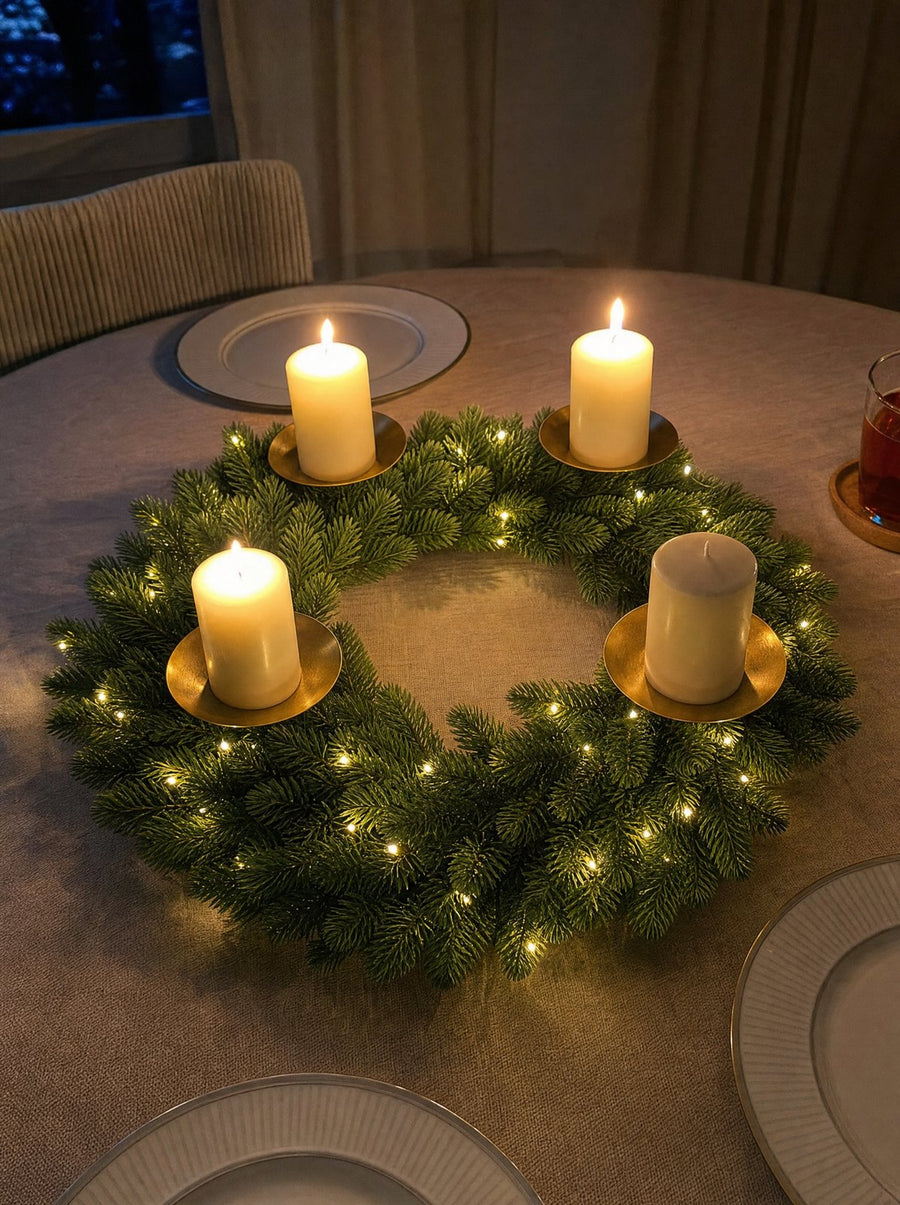 Kundenfoto zu Weihnachtskranz, 60 cm, mit LED